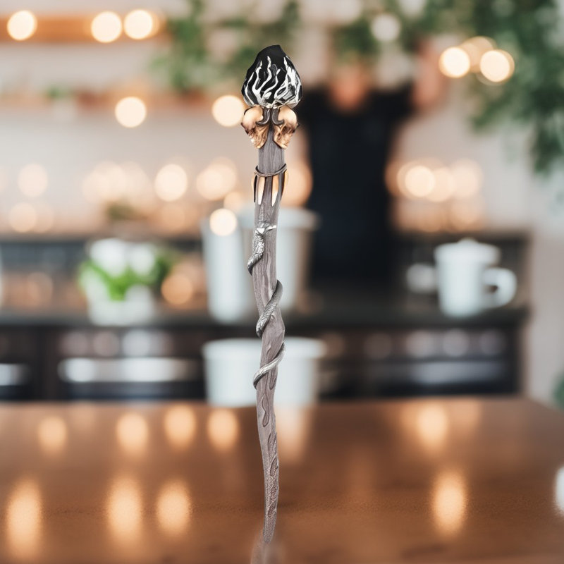 14" Long Wand with Skull