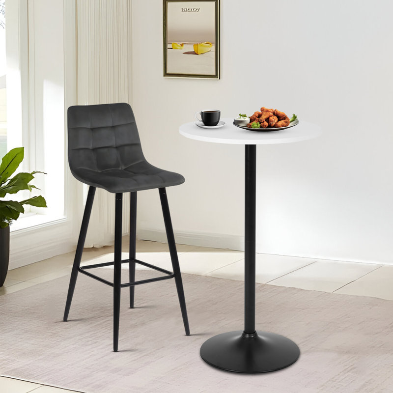 Table de salle à manger à hauteur de comptoir Mahnomen de 39,5 po, table de bar ronde pour la salle à manger, les petits espaces, les appartements et les maisons modernes