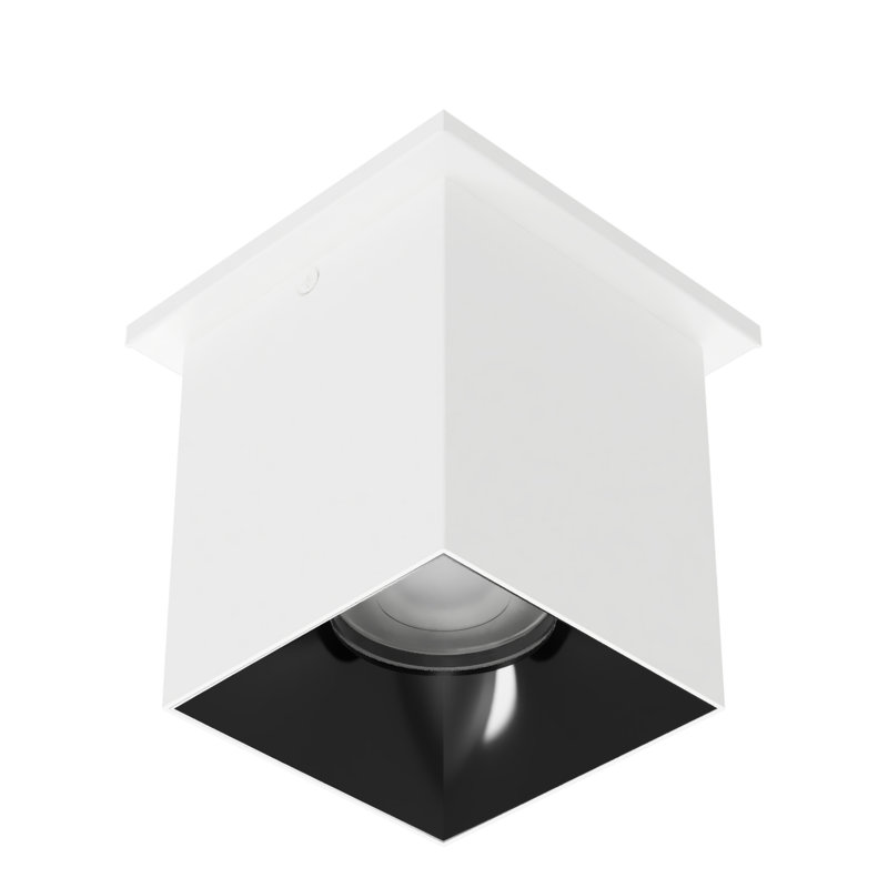 Plafonnier encastré 5 lumières Zoron Square, Noir /brume, H 4,5 po x l 3,63 po x P 3,63 po