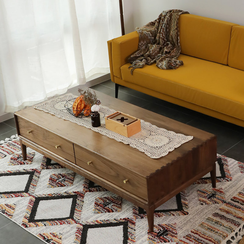 Table de bout entièrement en bois massif, H 16,9 po x L 55,1 po x l 27,6 po