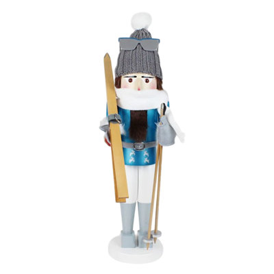  Big Nutcracker Wooden Nutcracker, Skiing Powder King, 18.5in