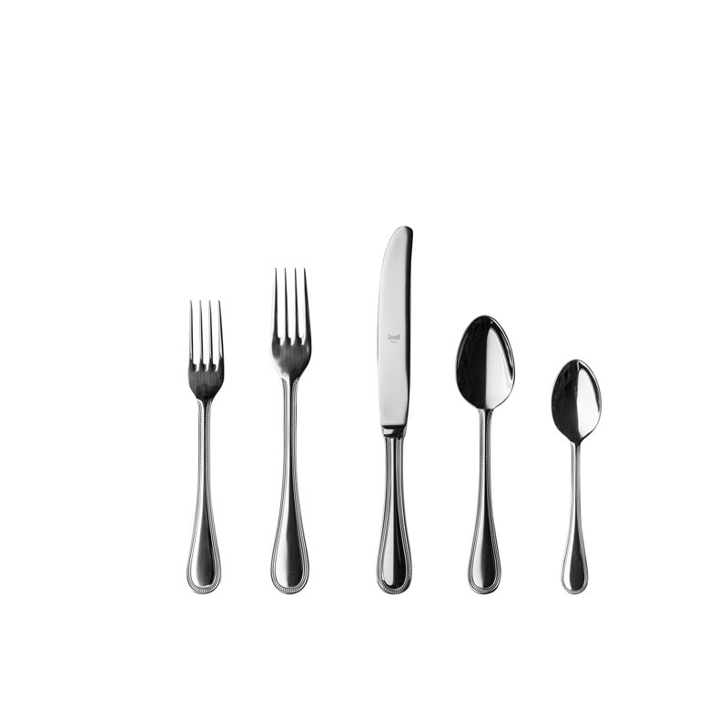 Perla 5 - Piece Stainless Steel Flatware Set - Service for 1, Silver
