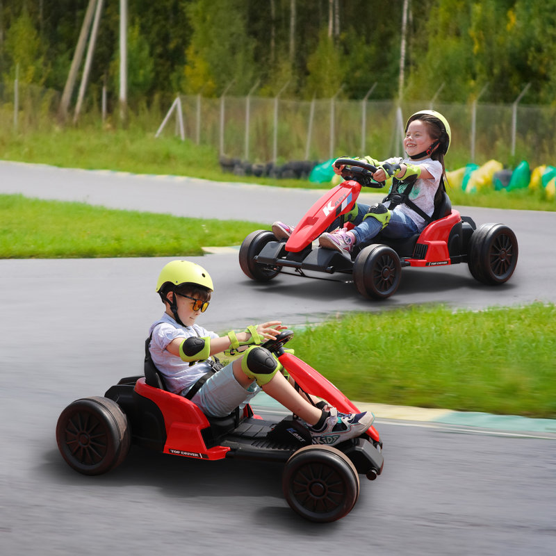 24V Red and Black Electric Go-Kart with MP3 and Power Display