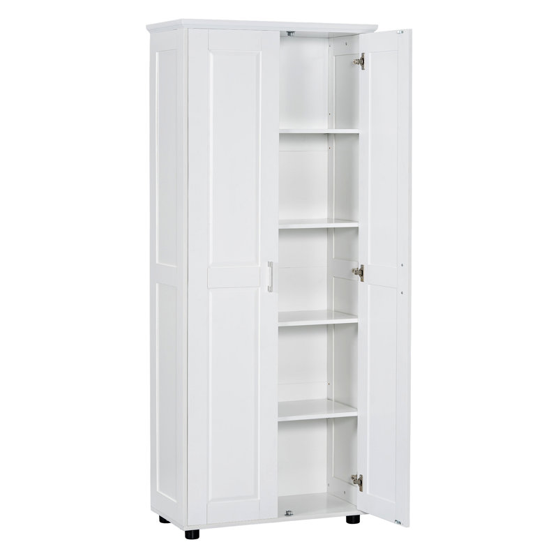 Tall Bathroom Storage Cabinet With Two Doors, White