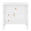 Meuble-lavabo 36 po avec lavabo, tiroir coulissant, porte à fermeture en douceur, bois massif et panneau de fibres à densité moyenne, tiroirs basculants et tablette réglable-220827947