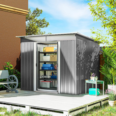 Artavious 8.5 ft. W x 6 ft. D Metal Flat Tool Shed