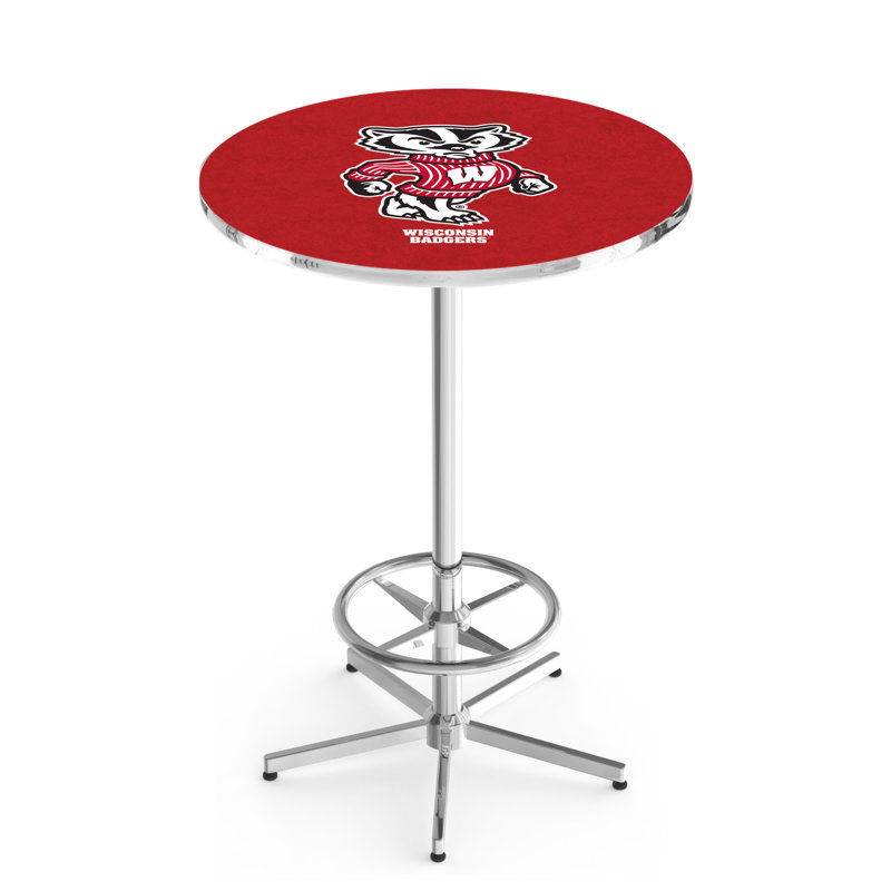 NCAA Round Dining Table, University of Wisconsin - "W" Logo