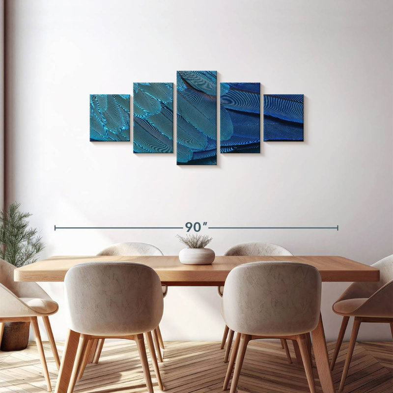 Macaw Blue Feathers, 30" H x 68" W