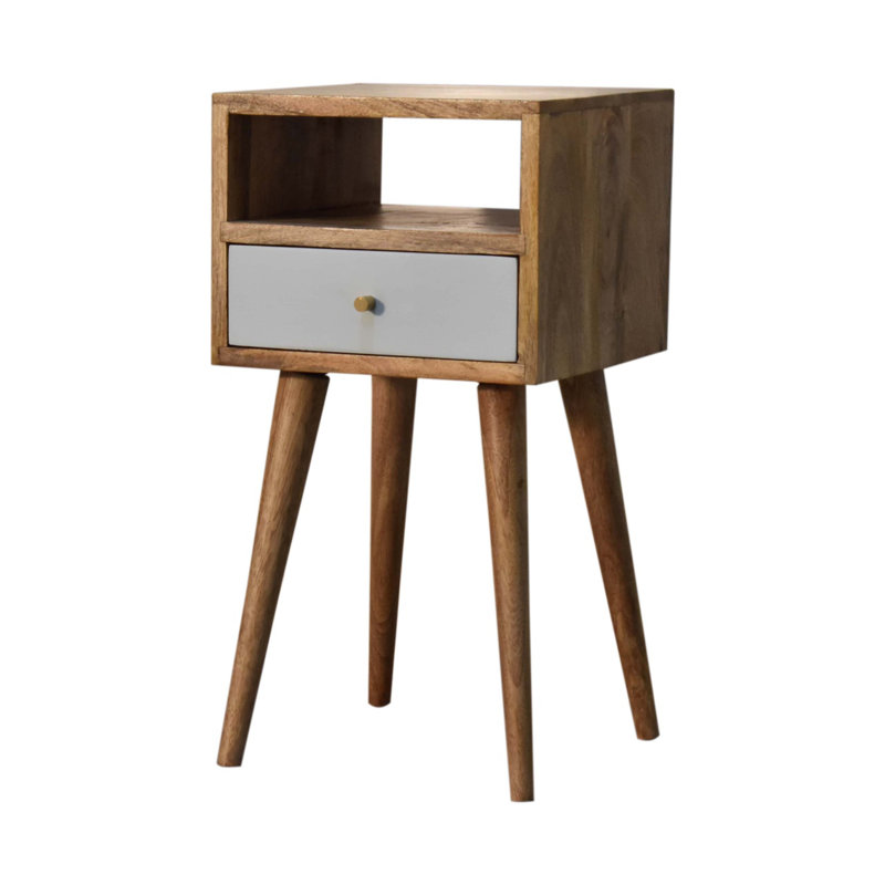 Table de chevet moderne Mid Century, Bleu clair
