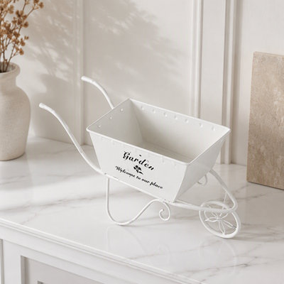 Iron Outdoor Wheelbarrow Planter