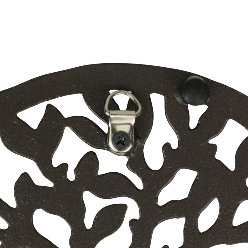 Sous-plat en fonte Tree of Life avec finition or antique et vert-de-gris, diamètre de 7,75 pouces