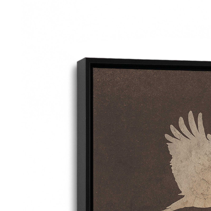 Impression sur toile Herons in Flight Mocha, Noir, Cadre flottant, H 12 po x l 18 po