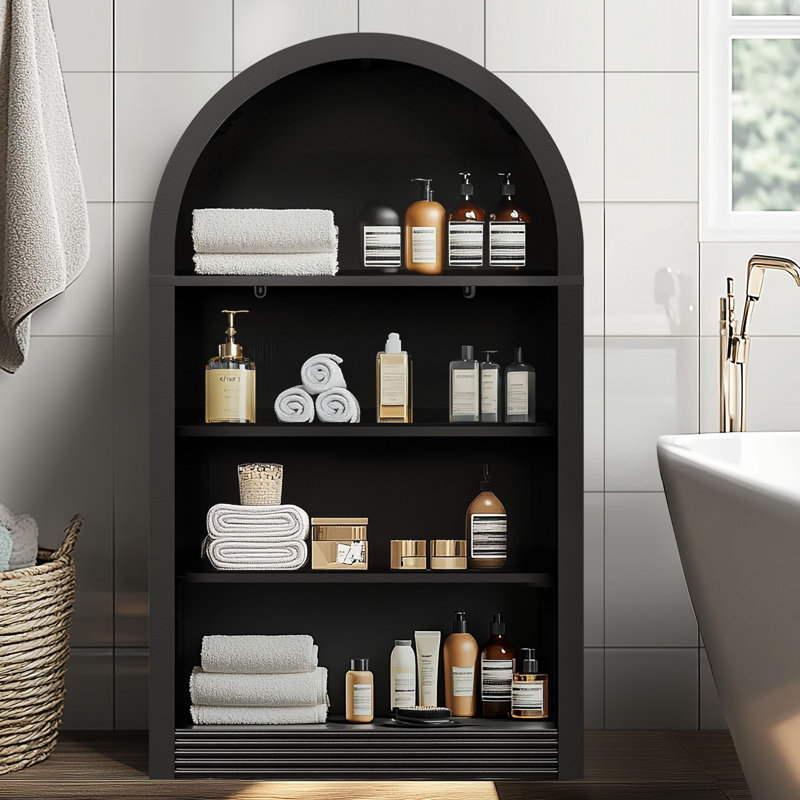 Free Standing Small Bathroom Storage with Open Shelves