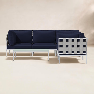 Harmony 6 Piece Outdoor Patio Aluminum Sectional Sofa Set