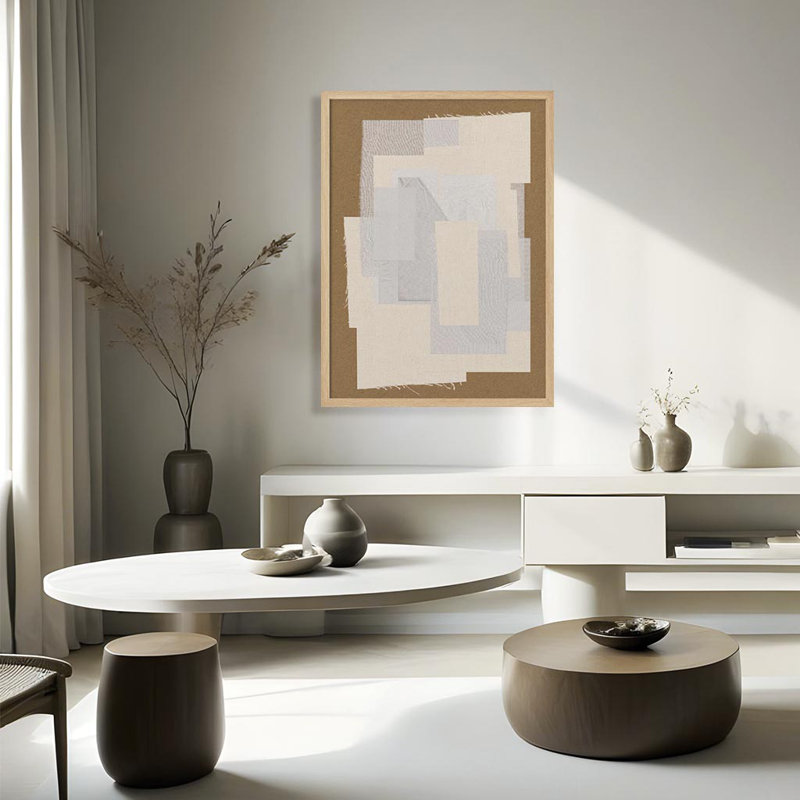 Abstract " Collage No.6" Framed Print Wall Art, 10" H x 8" W 