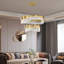 2 Ring Gold Crystal Chandelier For Dining Room, Living Room