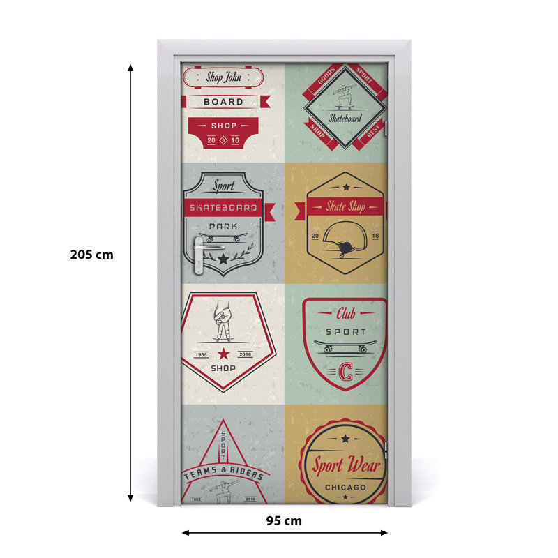 Sign Skateboard Door Decal, 205cm H x 95cm W