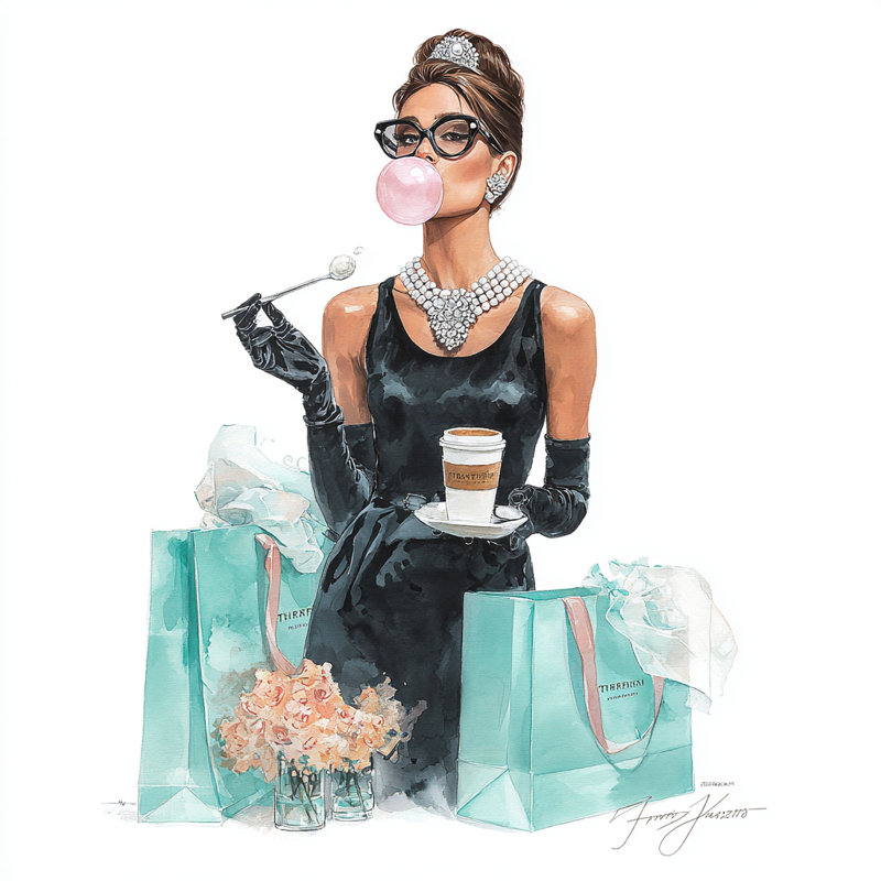 «Glamour Morning Charm», art mural sur toile tendue, H 30 po x l 30 po
