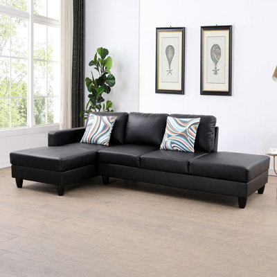 Canapé modulaire et chaise longue en similicuir de 102 po Kerriana