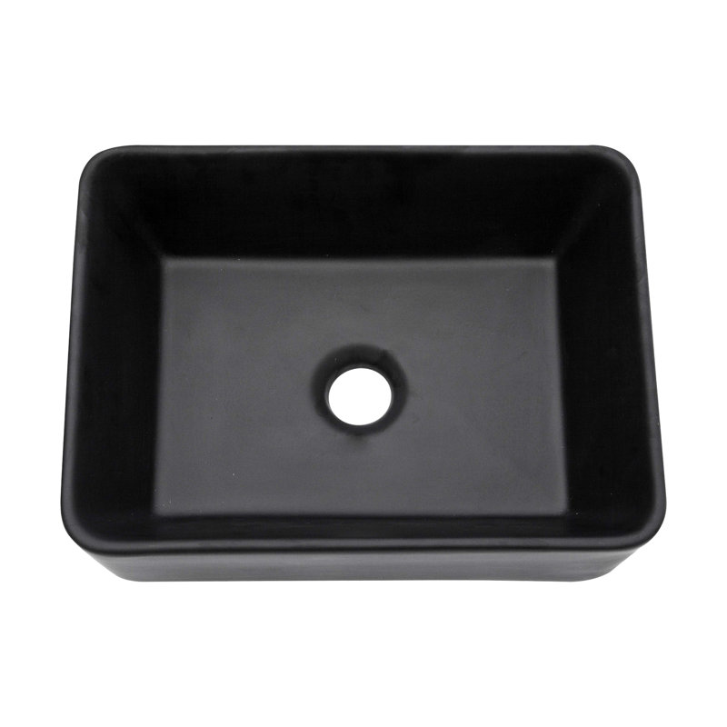 Évier rectangulaire en céramique 16 po x 12 po noir. Touche classique et moderne. Matériau, faible absorption d'eau. Teinture, surface lisse. Fixation au-dessus du comptoir. Trou de drain de 1 3/4 po. Conception de vasque de salle de bain 16 x 12 po.