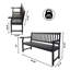 Banc de jardin intérieur / extérieur à lattes en bois d'acacia de 59 po Laurel avec finition noire pour porche, terrasse et entrée-113490836