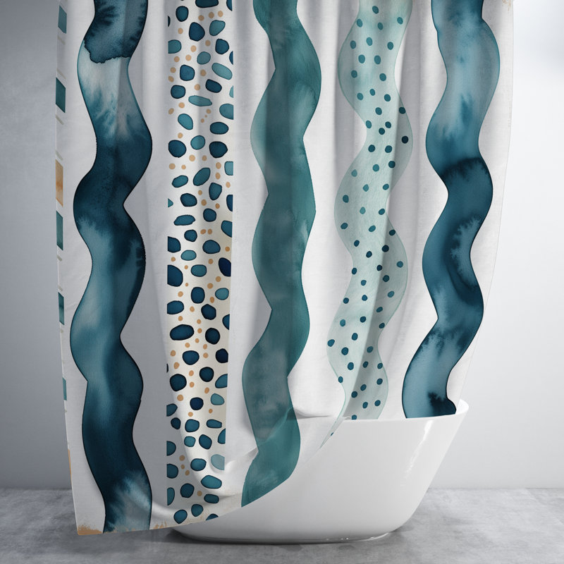 Gebbert Abstract Shower Curtain, 84" H x 71" W