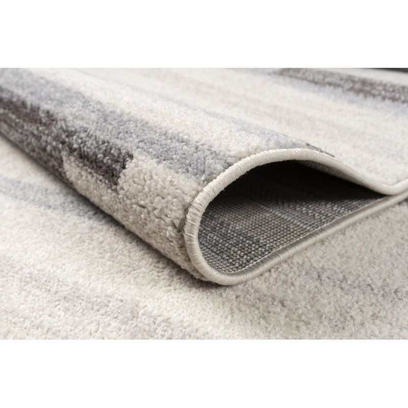 Abstract Cream/Beige Area Rug, Rectangle 2'7" x 9'10"