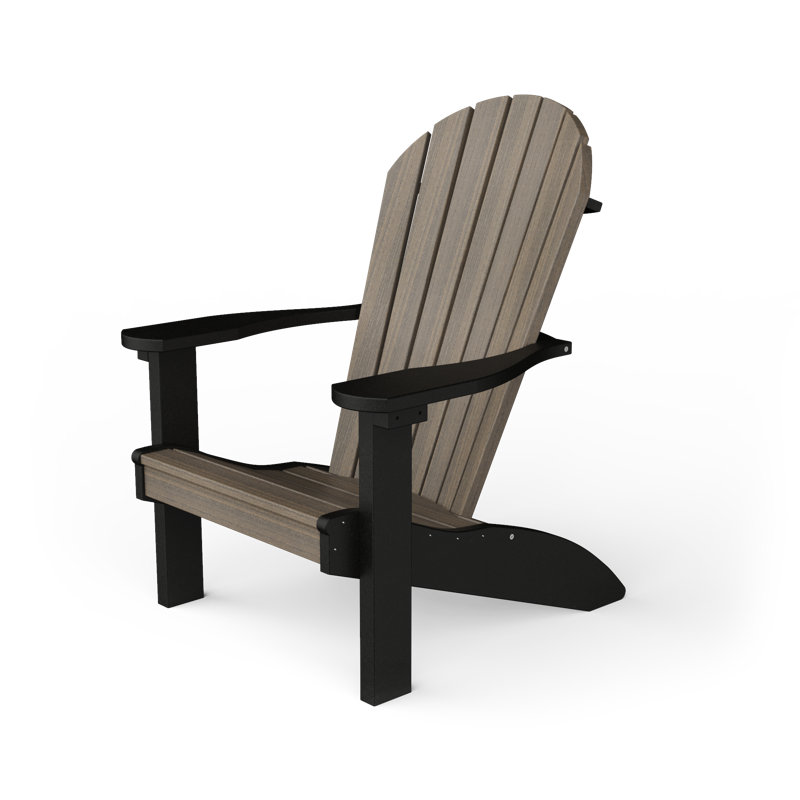 Chaise Adirondack en plastique Aatikah, Gris bord de mer / noir