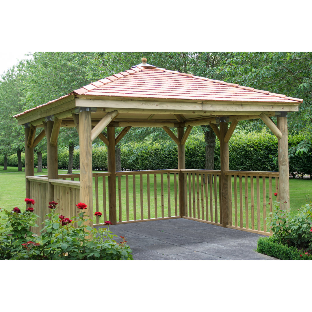 3.5m x 3.5m  Wooden Gazebo with Cedar Roof with Installation Service