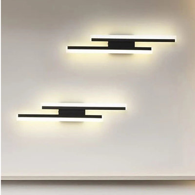 Ensemble de 2 lumières de meuble-lavabo à 1 lumière DEL noire