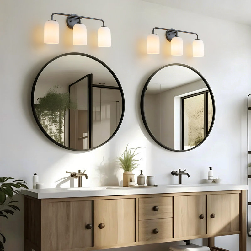 Éclairage pour meuble-lavabo en verre 3 lumières