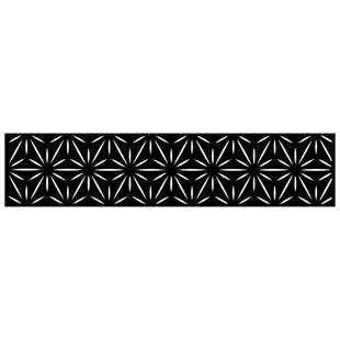 16"x72" Stars Galvanized Steel Wall and Fence Extension Privacy Panel, Black