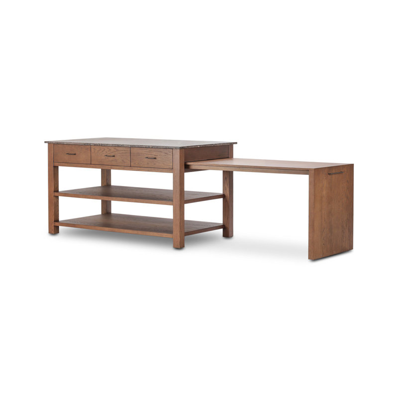 Divina Kitchen Island-Warm Grey Marble