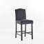 Ensemble de 2 tabourets de bar rembourrés à hauteur de comptoir de 26,25 po avec garniture cloutée, gris anthracite foncé et noyer, tissu