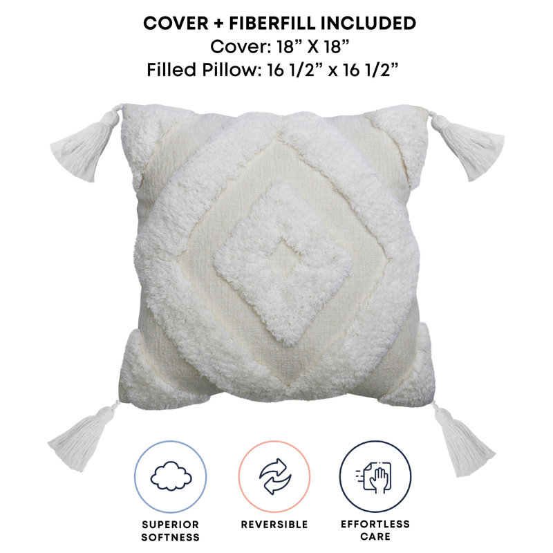 Cotton Reversible Throw Pillow