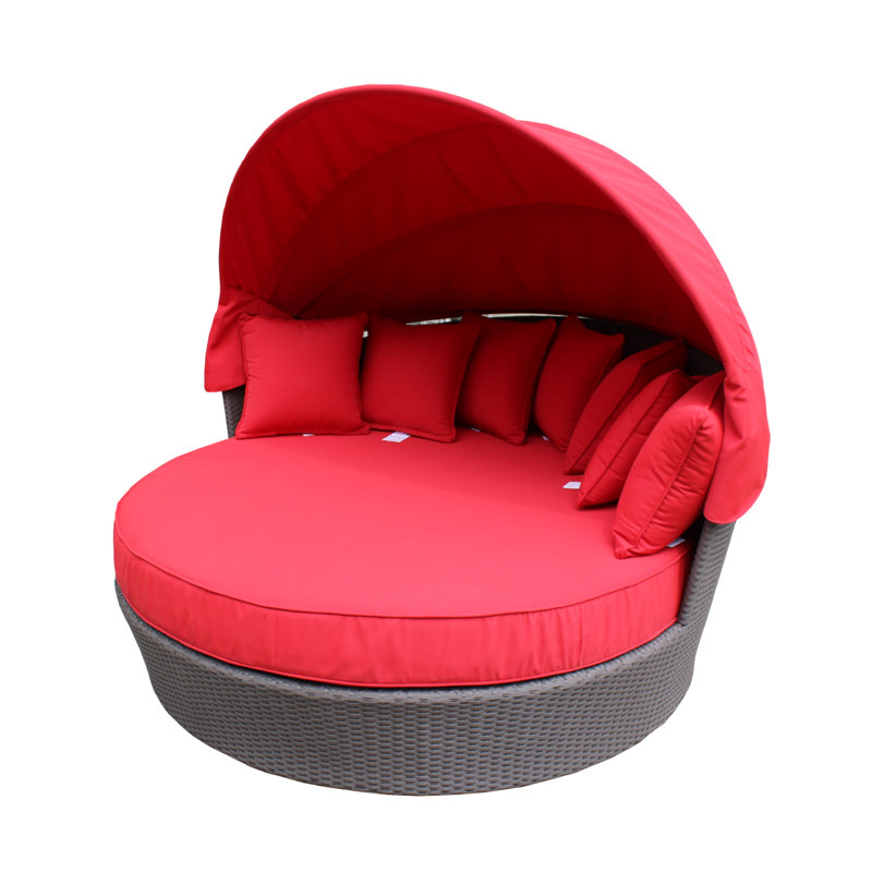Chaise de patio avec coussin Kappalayil, Rouge