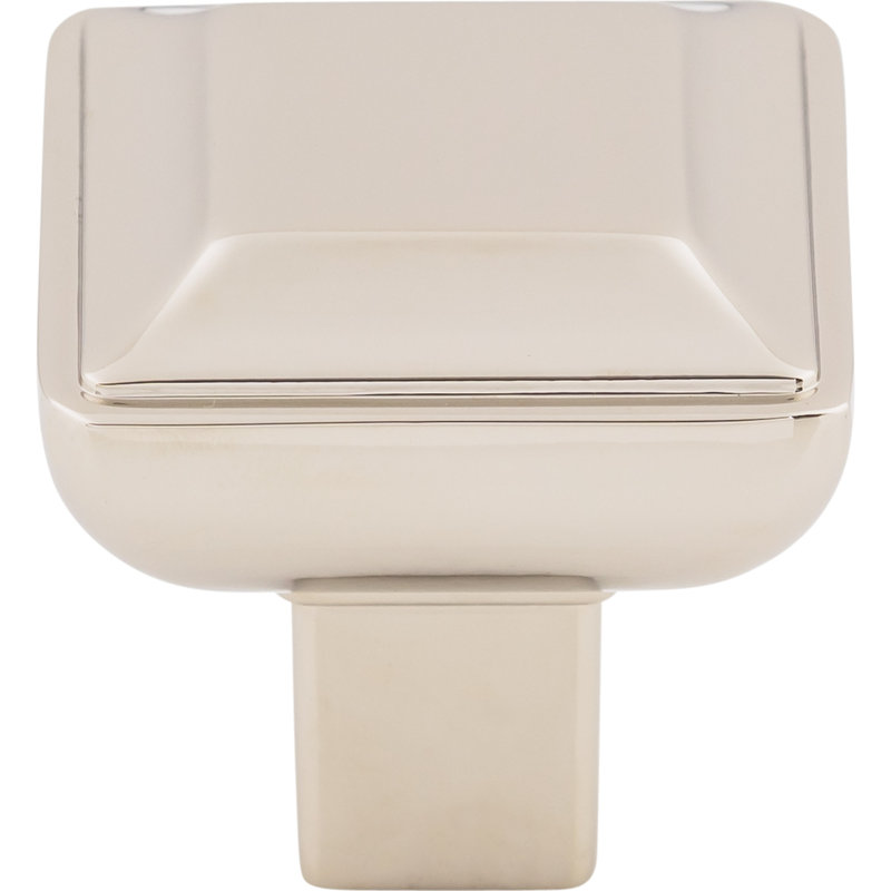 Podium 1" Length Square Knob, 1 1/8" Length, Polished Nickel