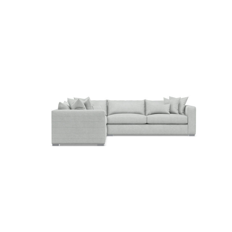 Sectional, Gray Polyester