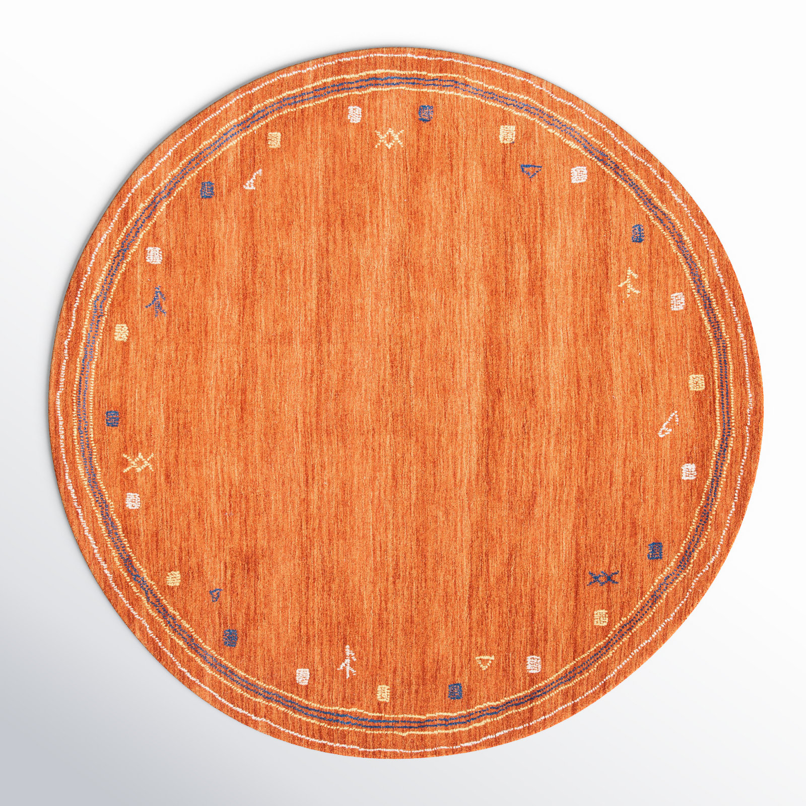 Danette Rust Hand-Loomed Wool Rug, Round 4'