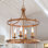 Lustre 4 lumières lanterne Gold Leaf