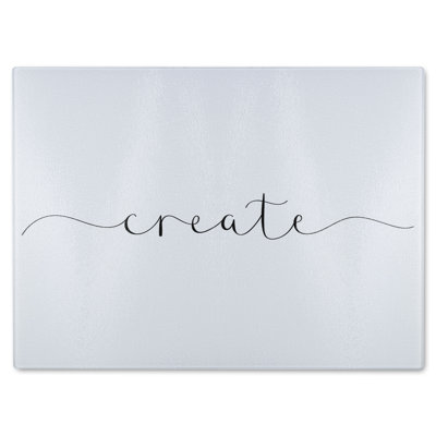 Text Create Designer Glass Chopping Board