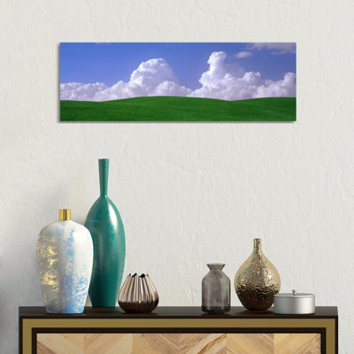 Clouds Over A Green Pasture, Palouse, Washington, USA - Wrapped Canvas Panoramic Print