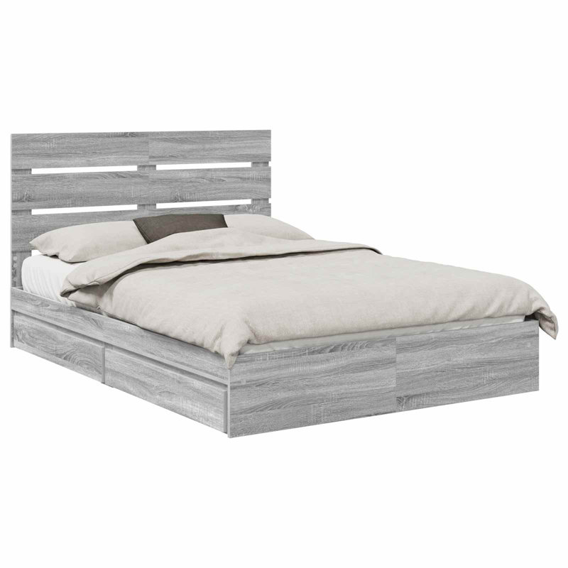 Bed, Grey Sonoma, European Kingsize (160 x 200 cm)