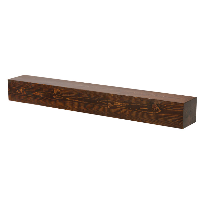 Beam Wood Fireplace Mantel Shelf, 48", Dark Chocolate