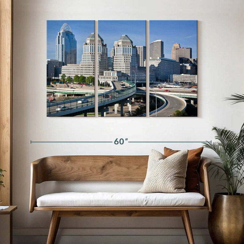 Paysage urbain de l'Ohio Cincinnati, H 32 po x l 50 po
