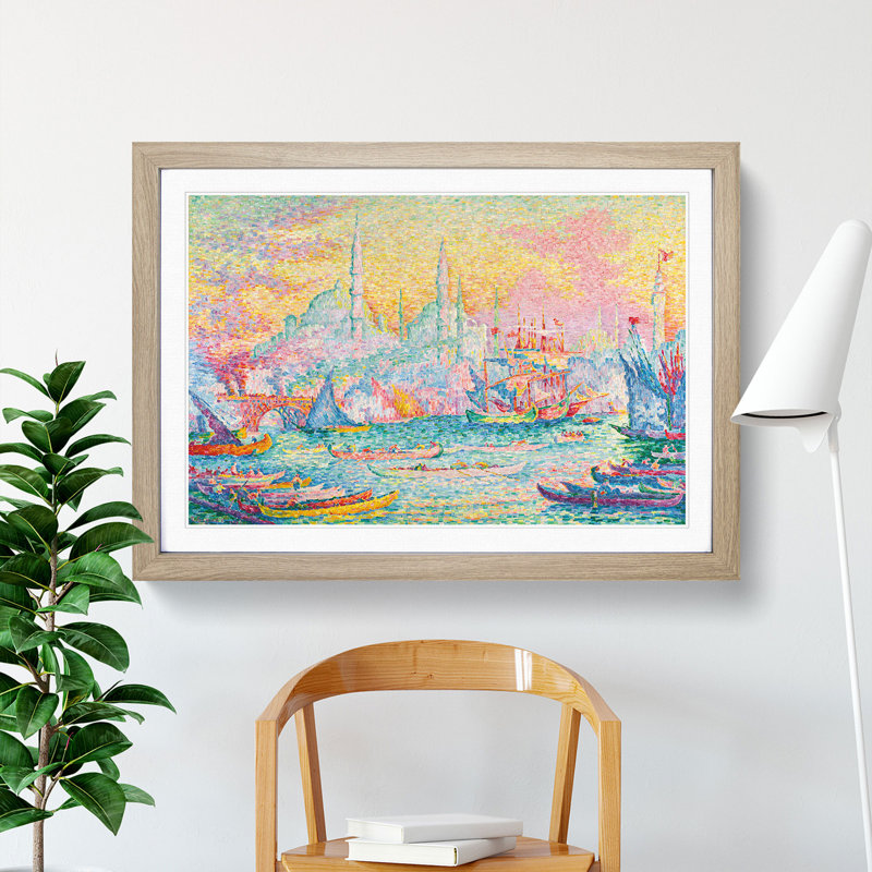 Port of Constantinople by Paul Signac - Framed Print, Oak Framed, 27cm H x 36cm W x 2cm D