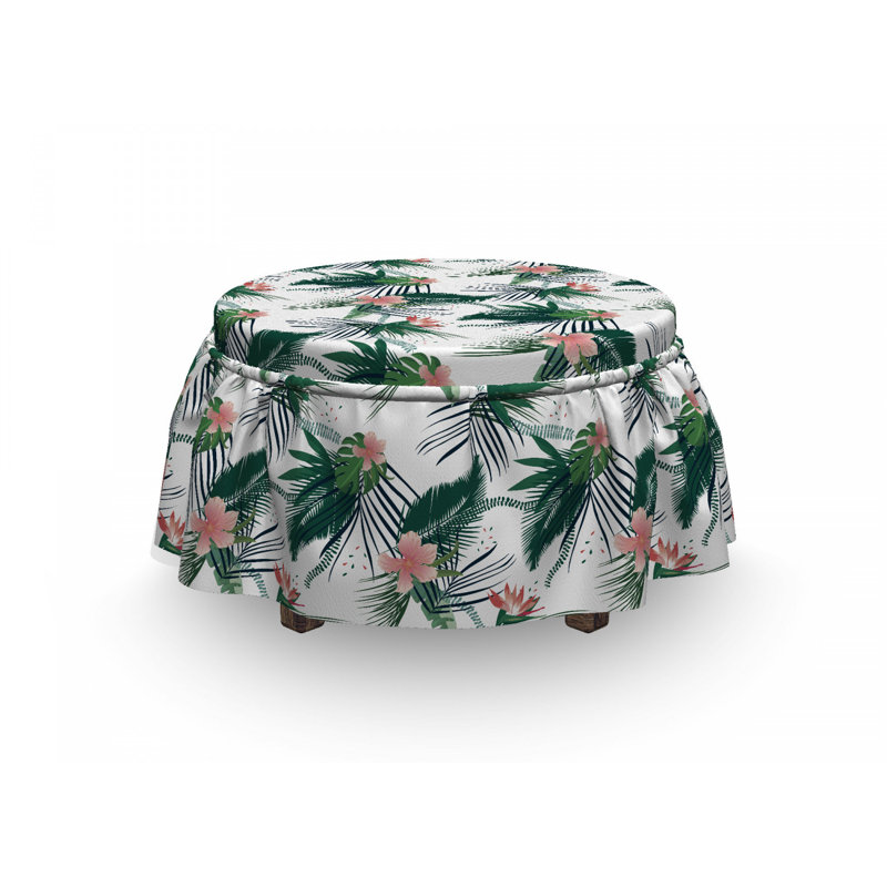 Housse pour repose-pieds tropical botanique