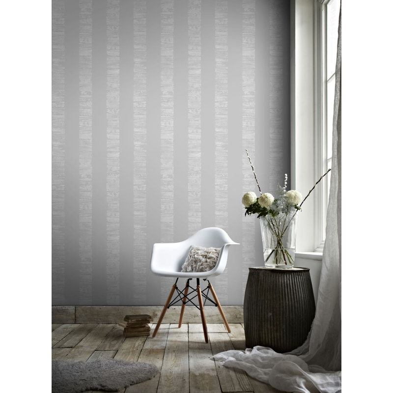 Boutique Mara Stripe Wallpaper, Silver