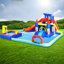 Jardin gonflable avec parc aquatique gonflable 10 en 1 avec piscine Splash et pistolet à eau et mur d'escalade et basketball