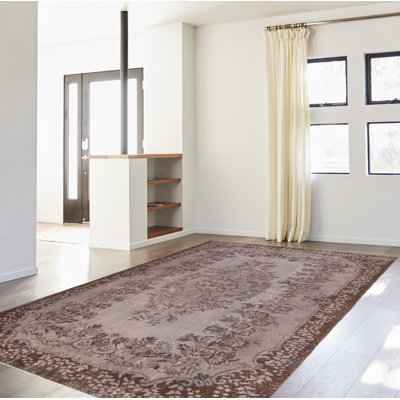 Tapis unique en laine noué à la main de style années 2000 de 5 pi 9 po x 9 pi 7 po gris Ochala